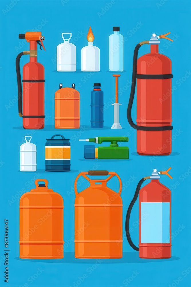 Propane safety, safe handling and storage practices, flat design illustration Propane safety, safe handling and storage practices, flat design illustration