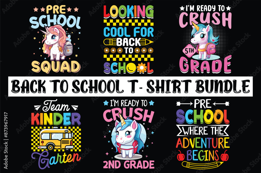 Back to school T-shir Bundle design template. back to school typography Bundle t-shirt. Kindergarten T-Shirt Design. Back to school T-shir Bundle design template. back to school typography Bundle t-shirt. Kindergarten T-Shirt Design.