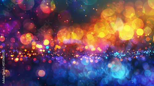 A vibrant and colorful abstract image with bright lights and sparkling effects, perfect for festive and celebratory themes.