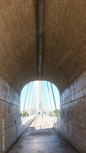 Pedestrian access tunnel. Ride for people through a tunnel.