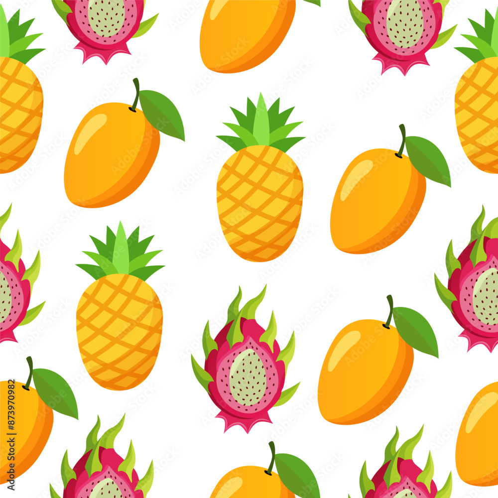 Fruit seamless pattern on white background Fruit seamless pattern on white background