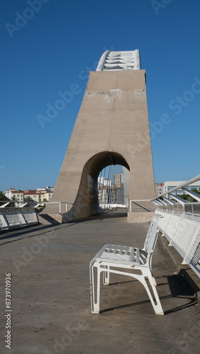 Pedestrian access gallery on bridge.