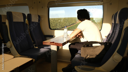 The train as a means of transportation. Train passengers. Travel by train.