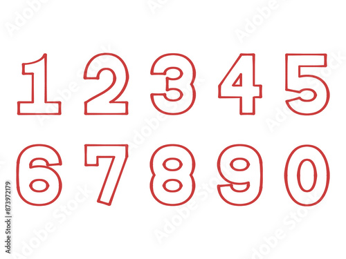 Photography シンプルな数字アイコンイラストセット素材
