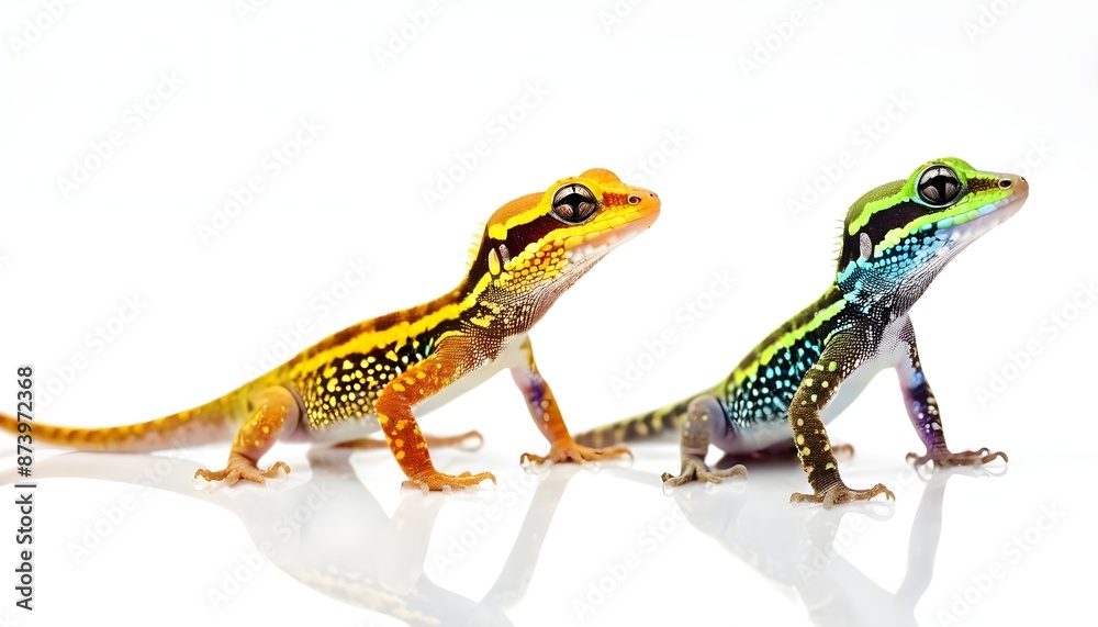 Fototapeta premium gecko on white background, lizard on white background