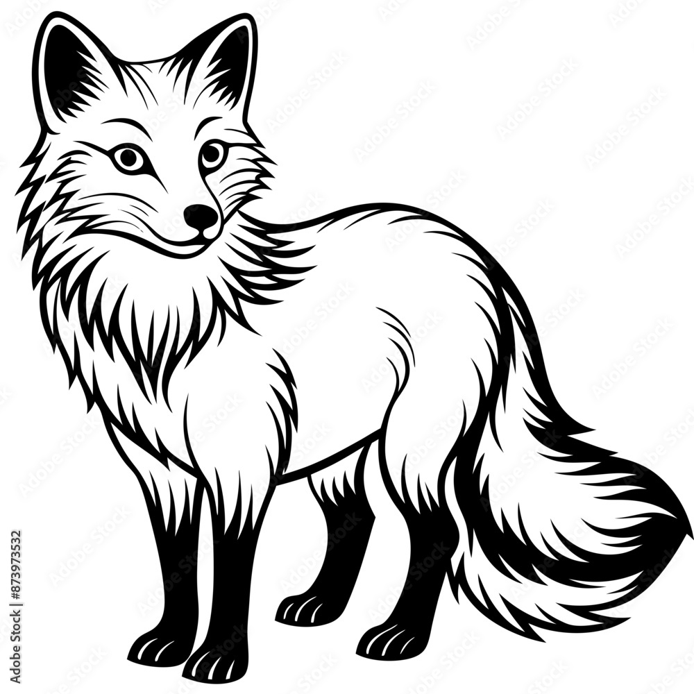 Elegant Arctic Fox Logo Design - Charming and Resilient Northern Animal Emblem Elegant Arctic Fox Logo Design - Charming and Resilient Northern Animal Emblem