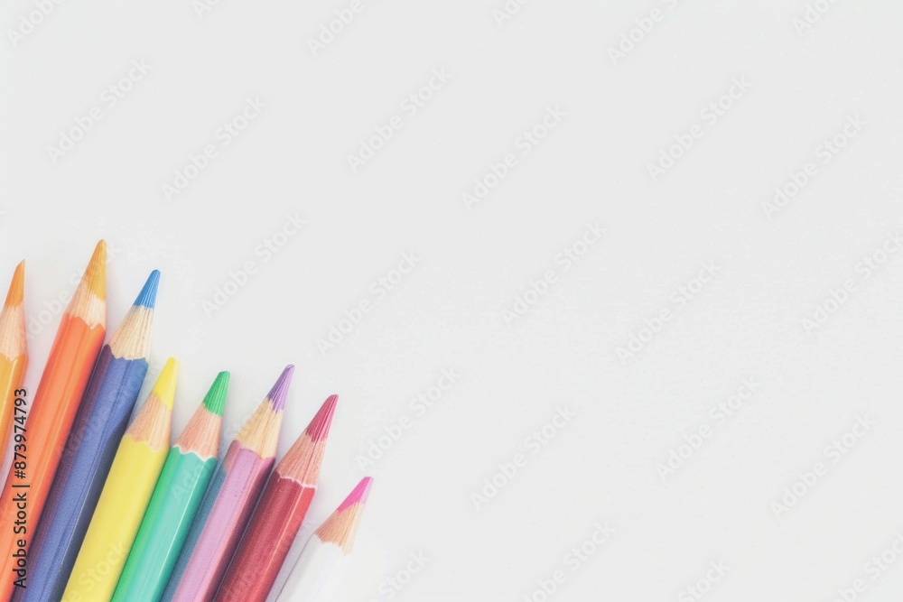 Fototapeta premium back to school banner with copy space for text, white background, clean, pastel colors