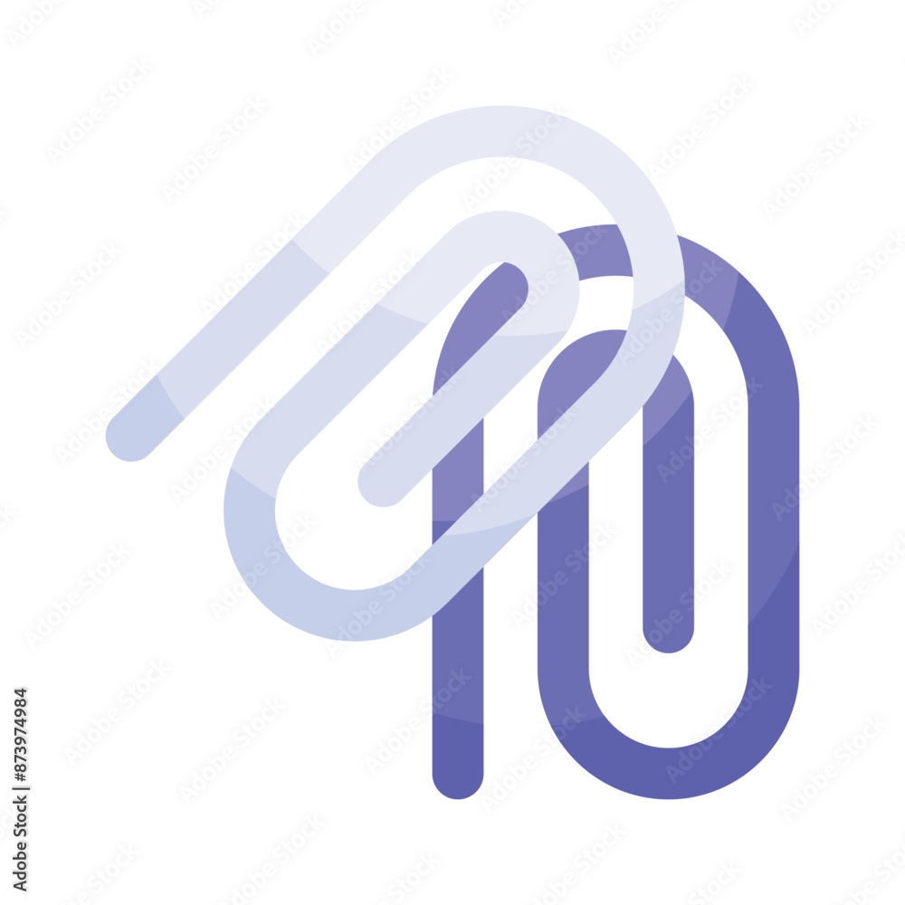 A carefully crafted paper clip icon, perfect for documents attachment or organization A carefully crafted paper clip icon, perfect for documents attachment or organization