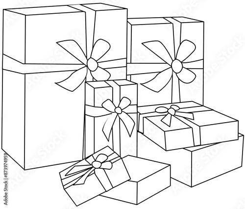 gift present coloring page illustration