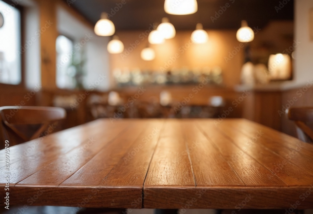 Wooden board empty table in front of blurred background Mockup restaurants, Kitchen, sea beach, Nature Wooden board empty table in front of blurred background Mockup restaurants, Kitchen, sea beach, Nature