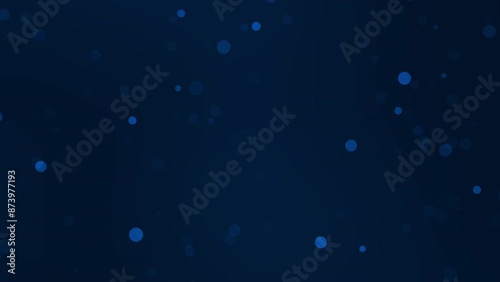 Animated particles flying on dark blue background