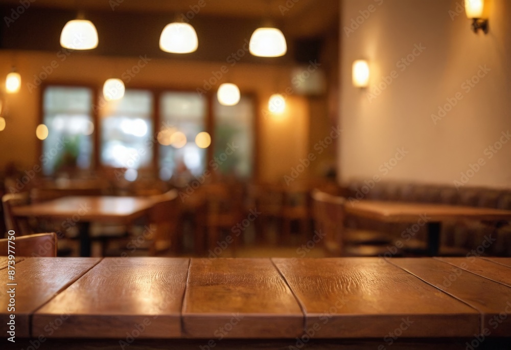 Wooden board empty table in front of blurred background Mockup restaurants, Kitchen, sea beach, Nature Wooden board empty table in front of blurred background Mockup restaurants, Kitchen, sea beach, Nature