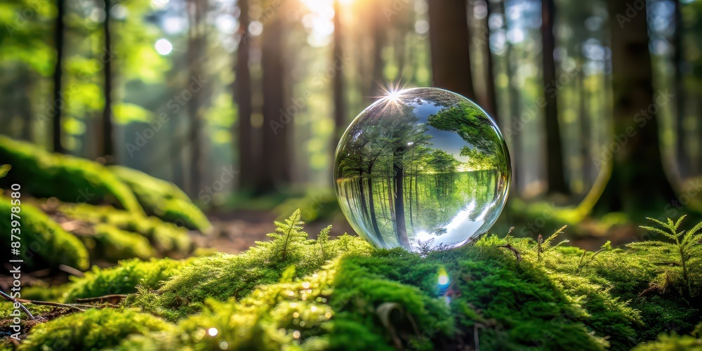 Crystal globe on mossy forest floor, crystal, globe, moss, forest, nature, environment, green, earth, magical Crystal globe on mossy forest floor, crystal, globe, moss, forest, nature, environment, green, earth, magical