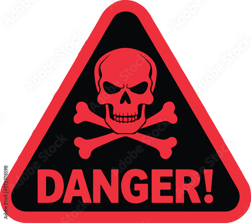 danger sign with skull