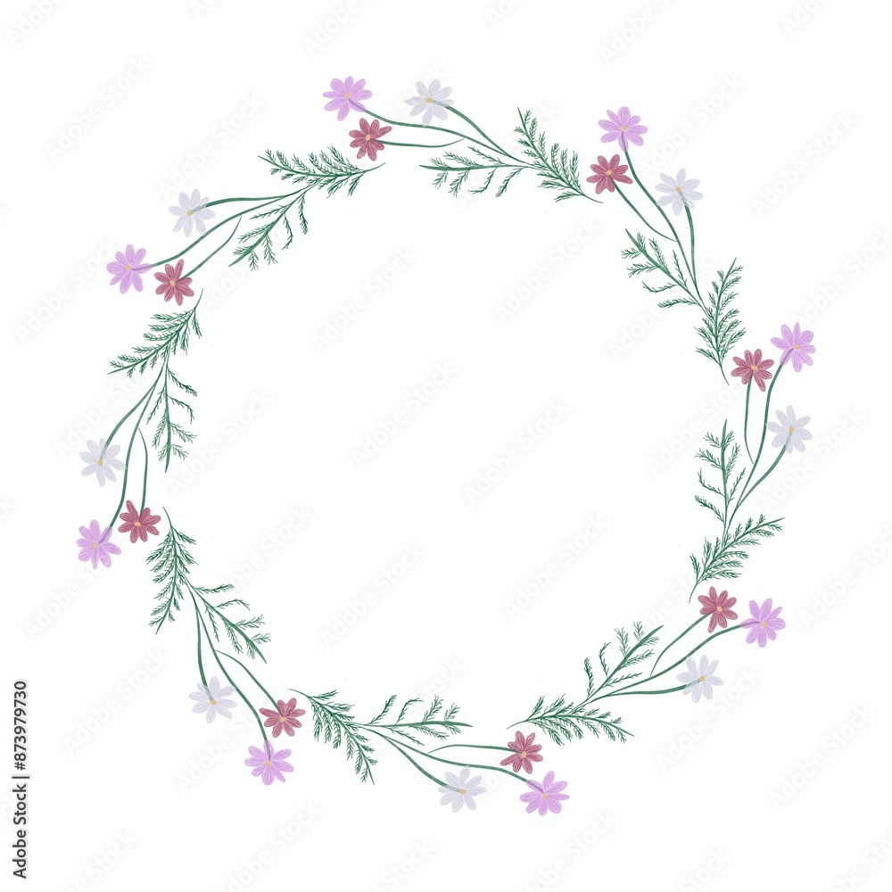 cosmos frame and birder flower illustration circle for design needs cosmos frame and birder flower illustration circle for design needs