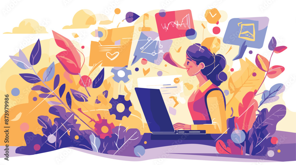 custom made wallpaper toronto digitalMarketing strategist with laptop working with video