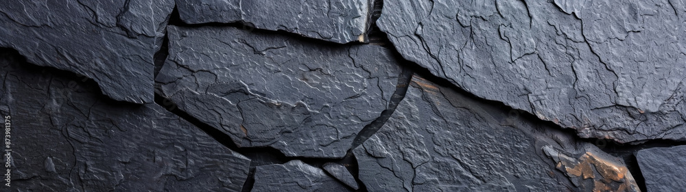 Volumetric rock texture with cracks, black stone background Volumetric rock texture with cracks, black stone background