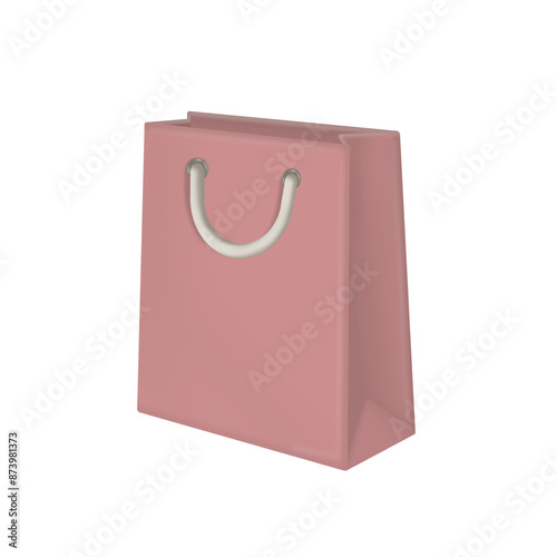 Shopping bags pink. 3d vector illustration