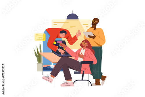 Creative Teamwork Brainstorming for Business Ideas