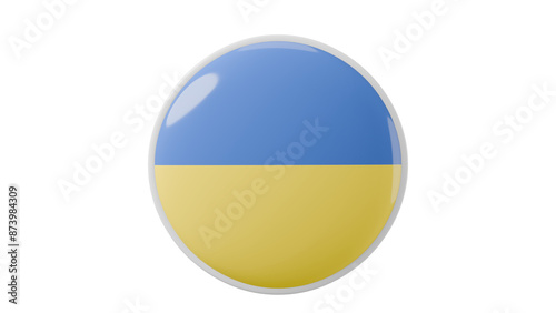 Free Download Urkaine, ukrainian Circle flag icon . Transparent backgound. 3d rendered with alpha channel. Round shape. - GFXLoad