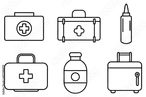 Medical kit line art illustration Professional Digital Artwork