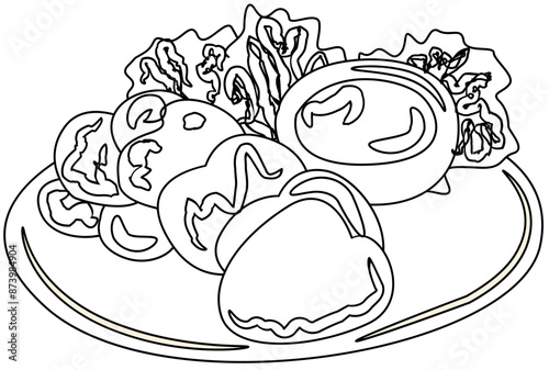 junk food coloring page illustration