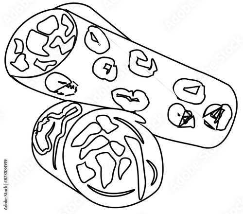 junk food coloring page illustration