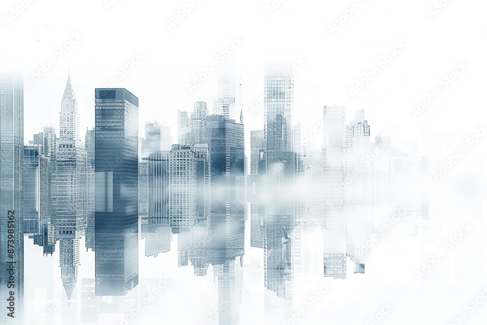 Abstract Cityscape with Fog and Reflections Abstract Cityscape with Fog and Reflections