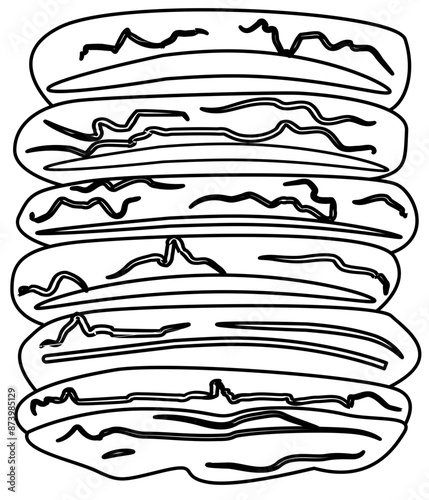 junk food coloring page illustration