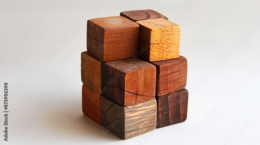 Block Cube Toy. Wooden Block Cube Toy for Children to Build and Play with Block Cube Toy. Wooden Block Cube Toy for Children to Build and Play with