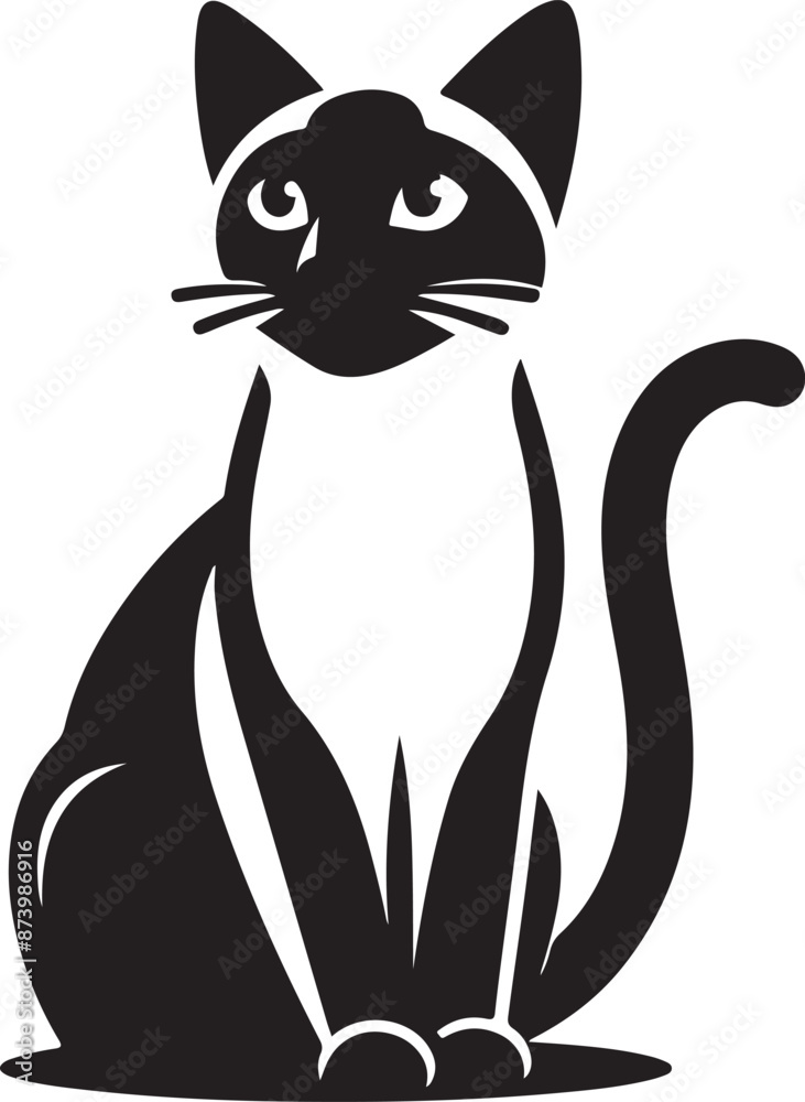 Fototapeta premium Cat Silhouette Vector Illustration. International Cat Day Silhouette Vector.