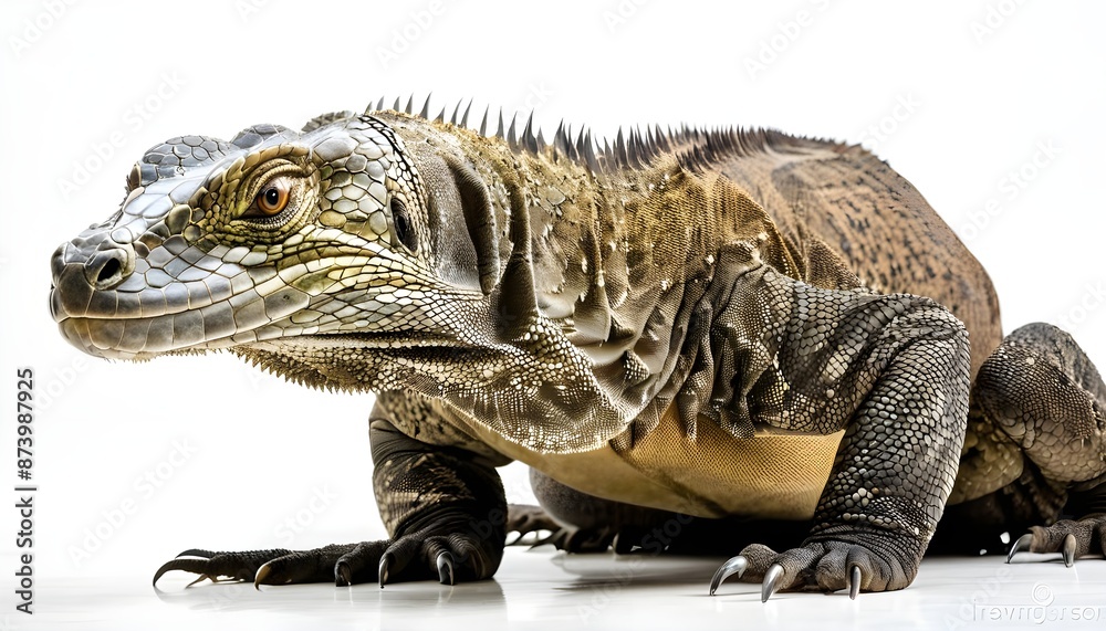 Obraz premium Komodo dragon on white background