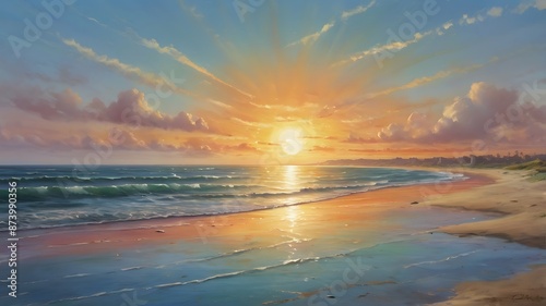 sunset with clear sky