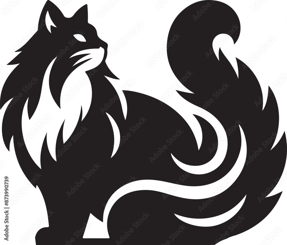 Cat Silhouette Vector Illustration. International Cat Day Silhouette Vector. Cat Silhouette Vector Illustration. International Cat Day Silhouette Vector.