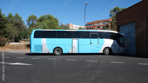The bus as a means of transportation. Bus stations. Means of transportation to reduce emissions