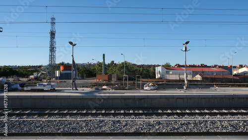 Go to the train station. The train as a means of transport with low emissions