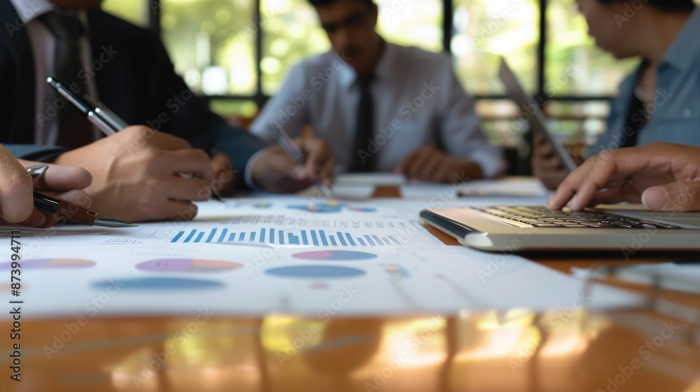 Group of people discussing a consumer research questionnaire in a meeting room. Consumer research questionnaire document Group of people discussing a consumer research questionnaire in a meeting room. Consumer research questionnaire document