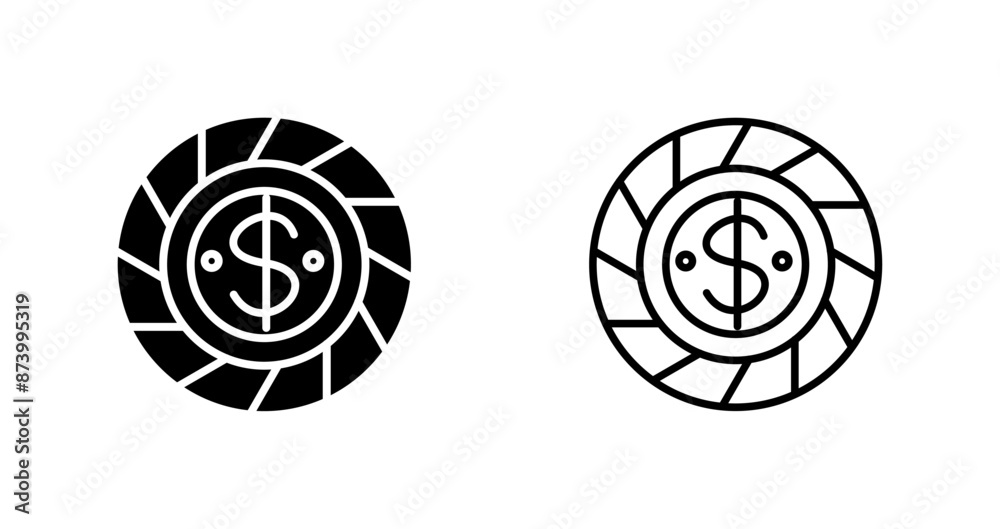 Dollar Chip Vector Icon Dollar Chip Vector Icon