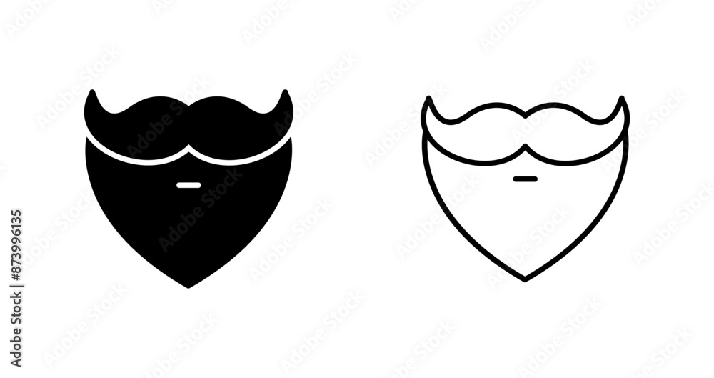 Beard and Moustache I Vector Icon