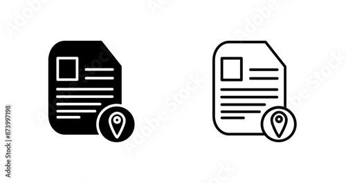Document Location Vector Icon