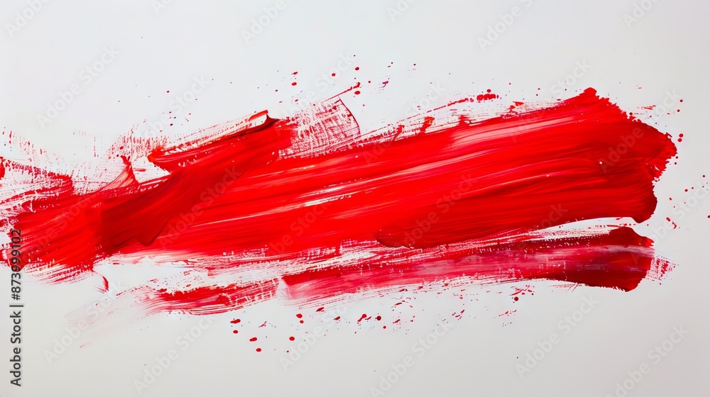 A red paint brush on a white background. A red paint brush on a white background.
