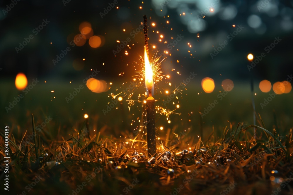 Obraz premium Sparkling spafire, explosion, space, flame, abstract, light, night, black, burn, nebula, red, dust, astronomy, sky, star, color, glow, white, herklers create trails of light, illuminating the darkness