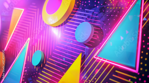 Colorful Retro Design with Geometric Shapes