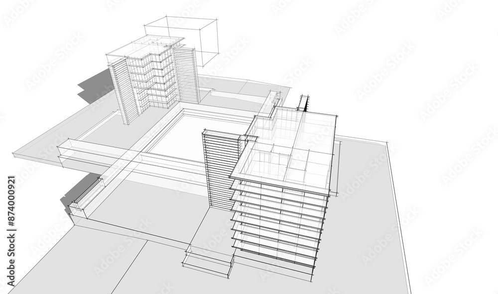 architectural drawing 3d