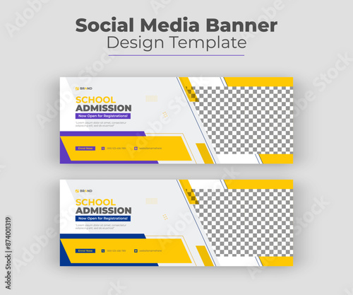 School admission Facebook timeline cover and web template