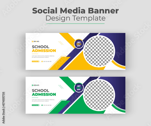 School admission Facebook timeline cover and web template