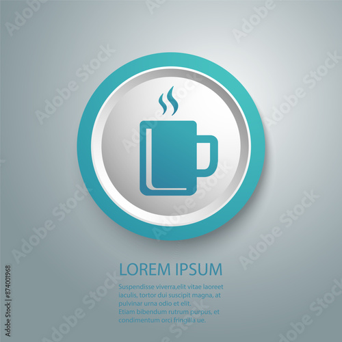 Tea cup simple icon. Vector illustration in flat