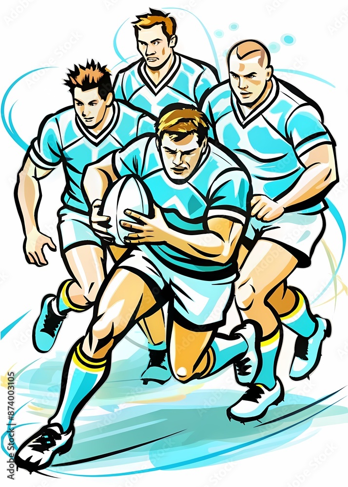 Rugby Players in Intense Match Action, perfect for sports magazines, rugby training guides, promotional materials for rugby clubs, or motivational content for athletes. Rugby Players in Intense Match Action, perfect for sports magazines, rugby training guides, promotional materials for rugby clubs, or motivational content for athletes.