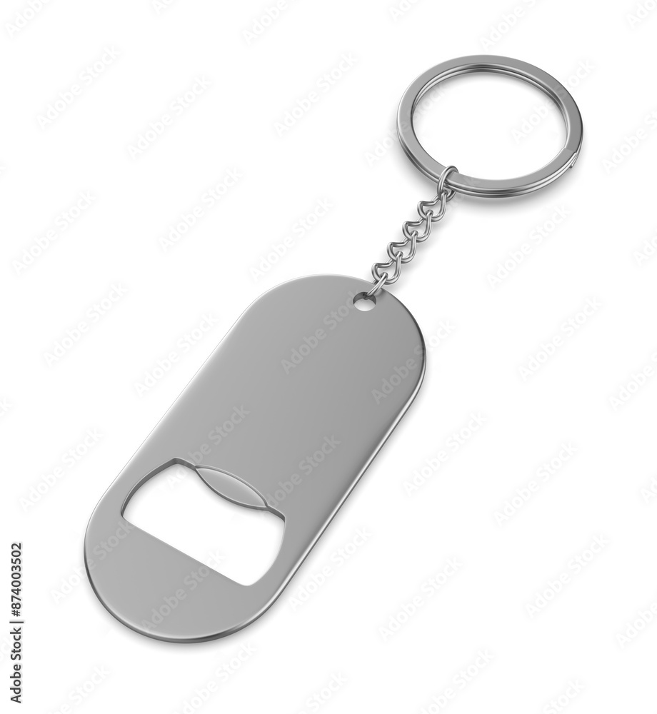 Fototapeta premium Blank opener keychain template mockup 3d illustration.