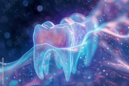 Futuristic background of endodontic dental treatment